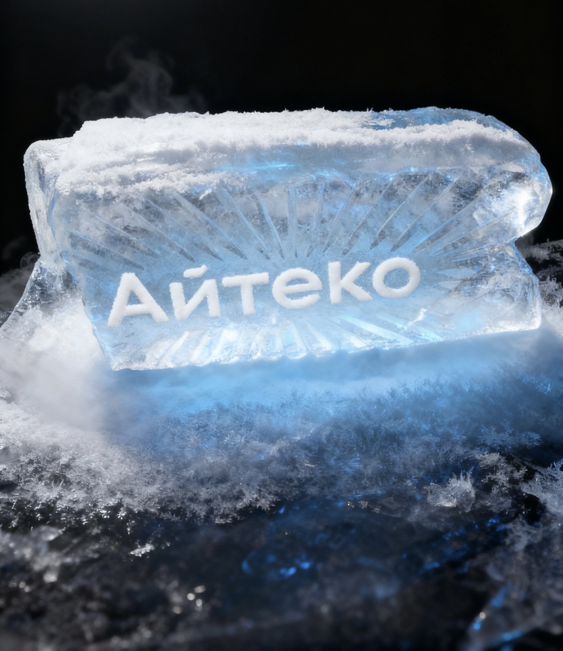 Ледяные блоки с логотипом, цветами или предметами в Казани — изготовление арт-льда на заказ